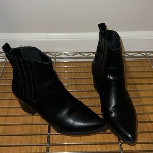 Black western ankle booties size 8